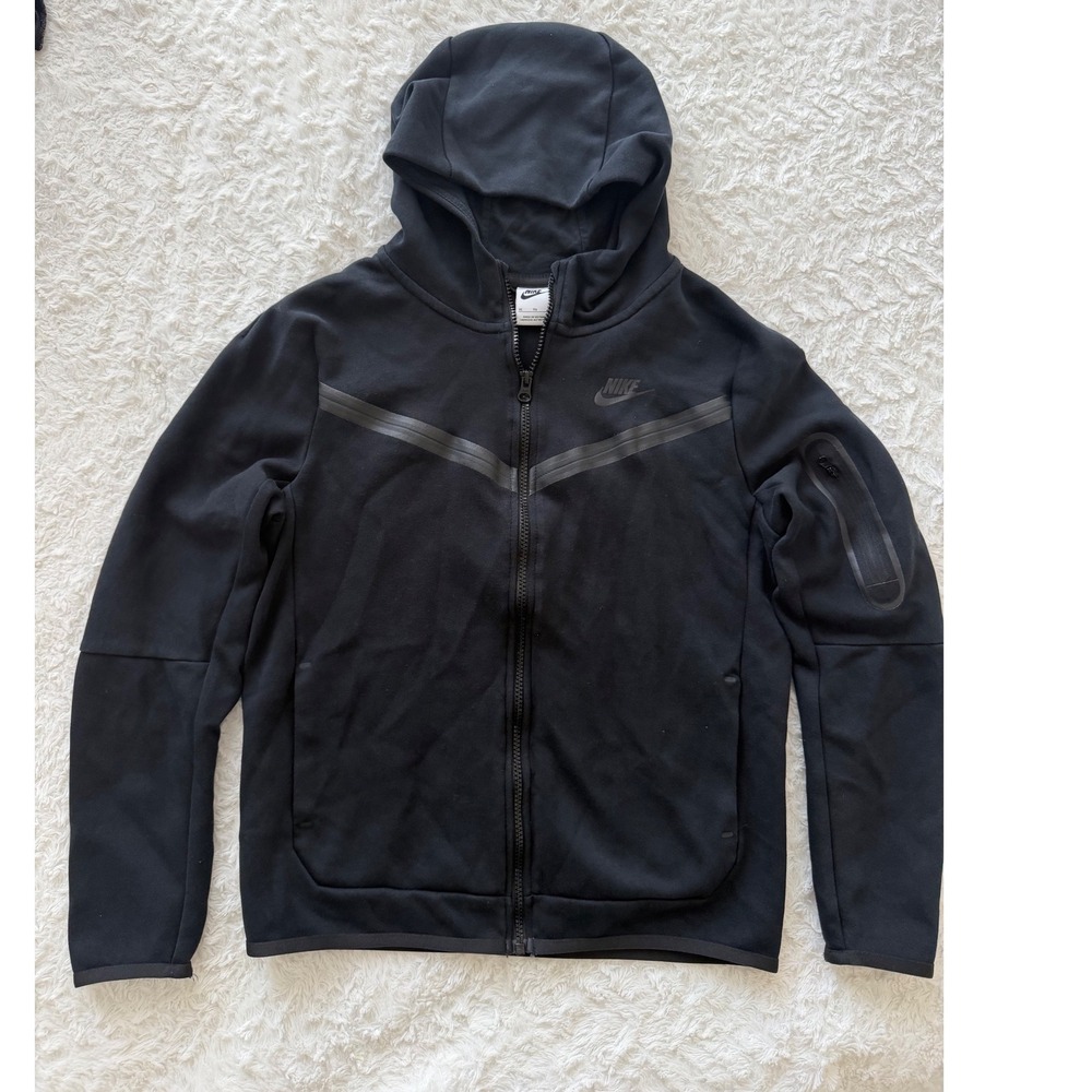 Nike Tech Fleece Hoodie Mens XL Full Zip Black Windrunner Jacket Excellent
